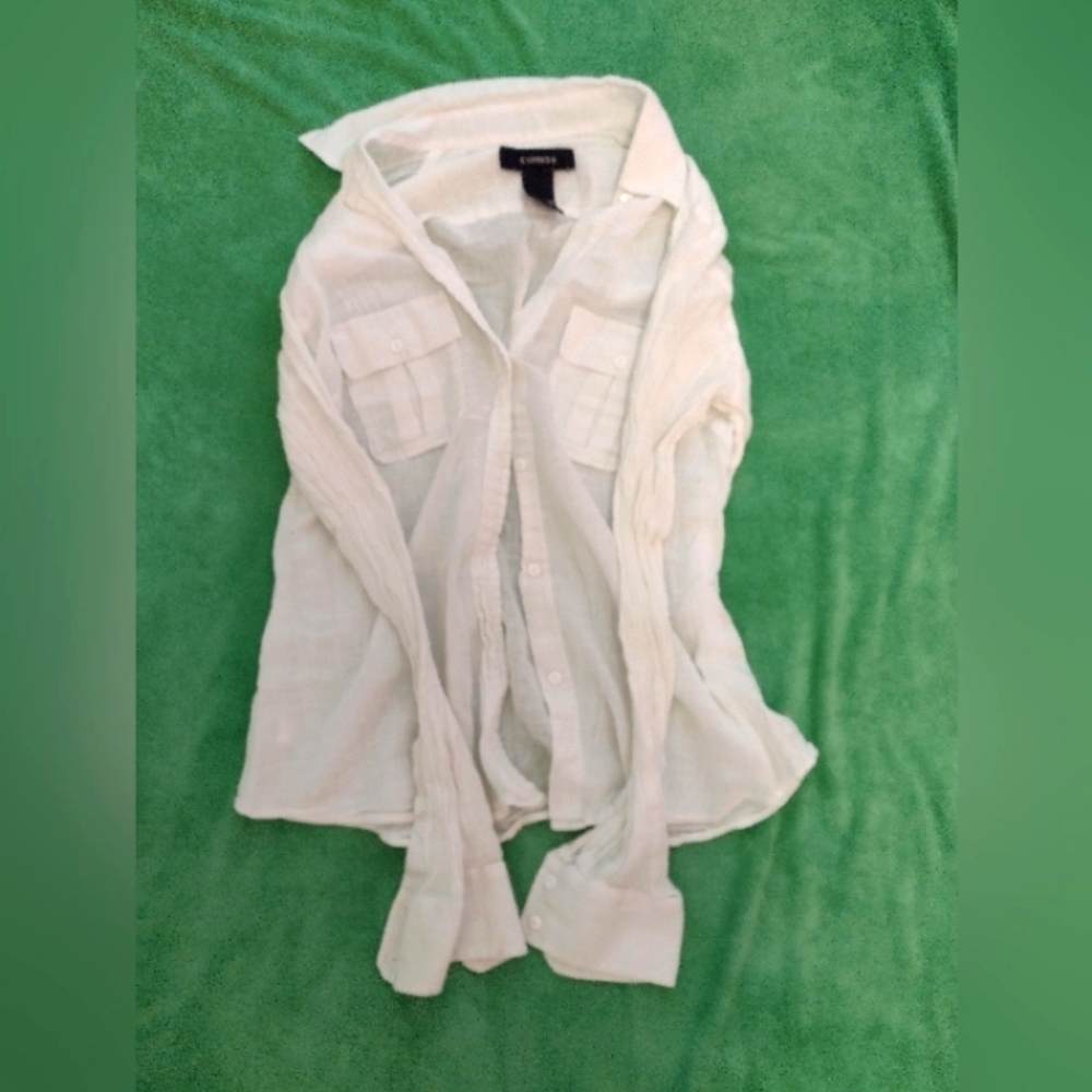 Express 3/4 button up collard shirt